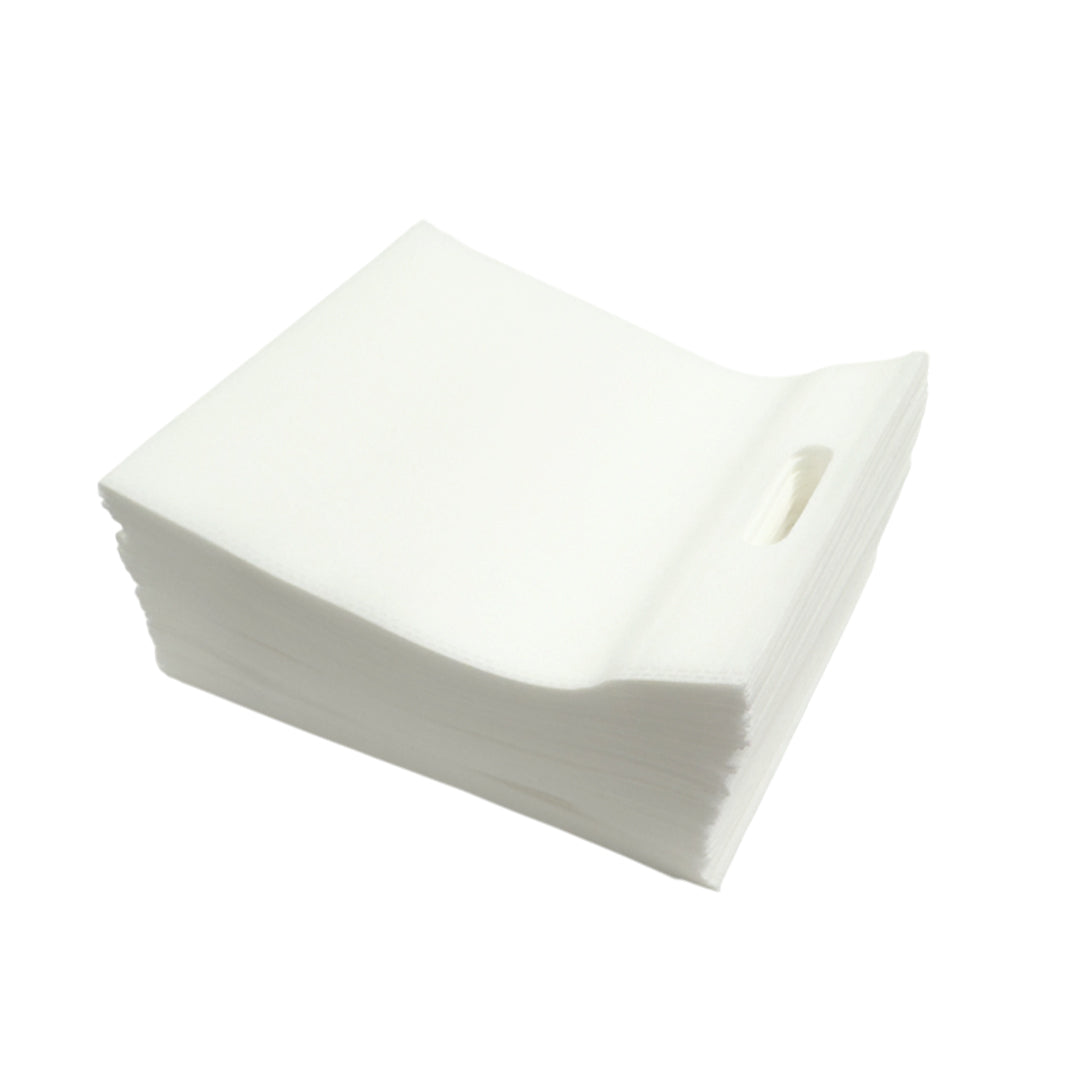 Pack of 100 White Coloured 30x25cm Non-Woven Patch Handle Bags
