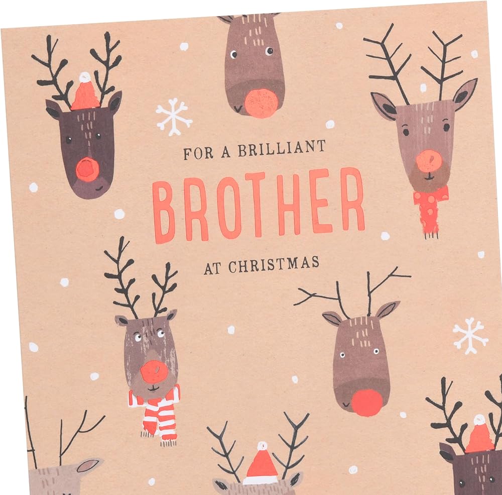 Reindeer Pattern Design Brother Christmas Card