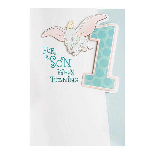 Dumbo Sweet 3D 1st Birthday Age 1 Card "For Son"