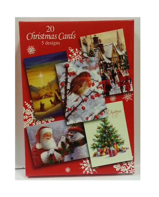 Box of 20 Christmas Cards 5 Designs