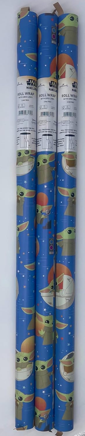 Star Wars The Mandalorian Wrapping Paper 3 x 2 metre rolls for Birthday or Christmas
