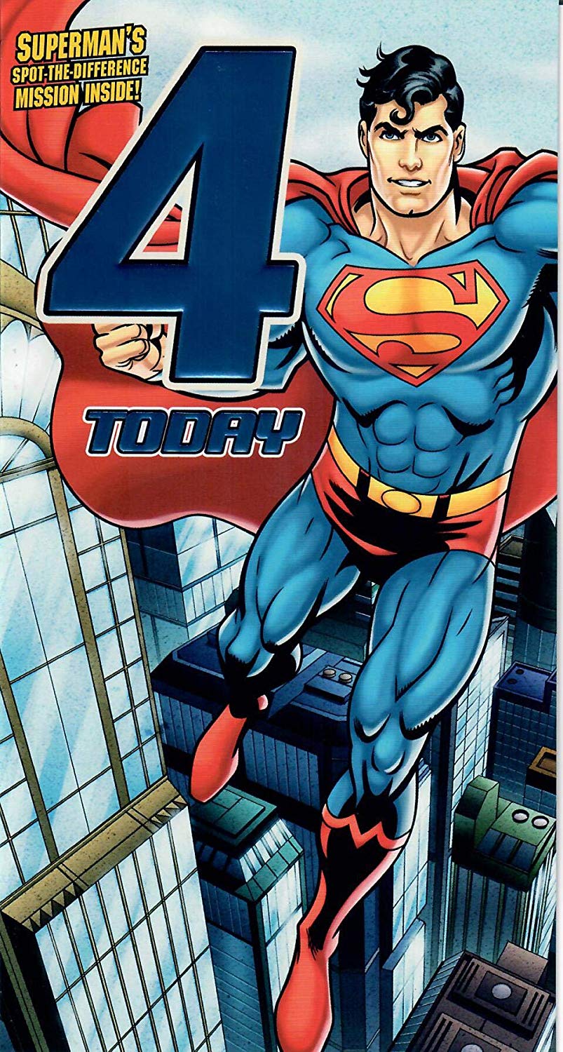 Superman 4 Today Birthday Card