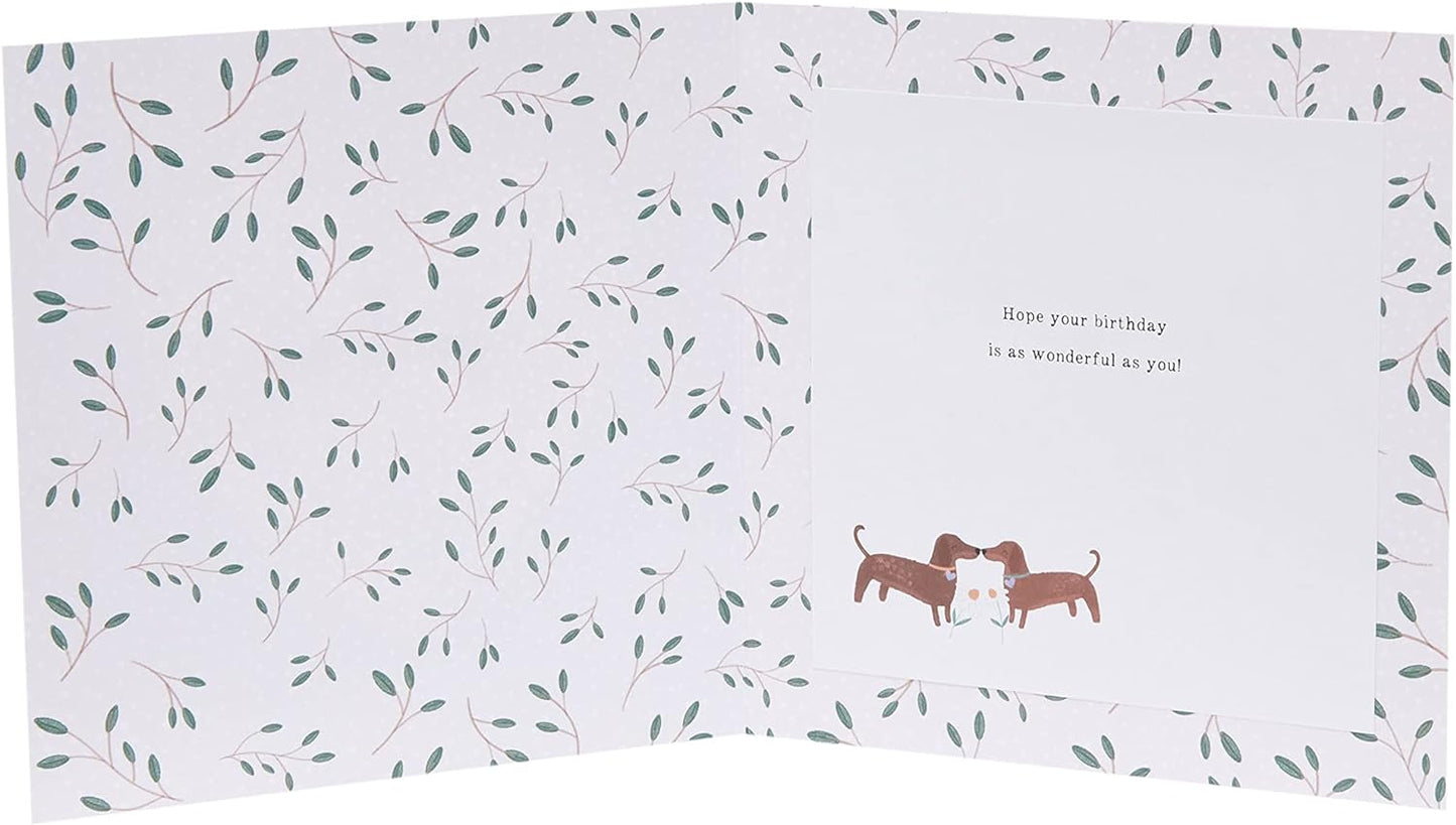 Romantic Design With Pair of Sausage Dogs Husband Birthday Card