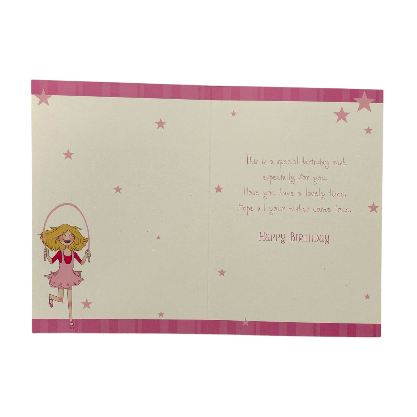 Cousin Female Juvenile Girl Skipping Design Birthday Card