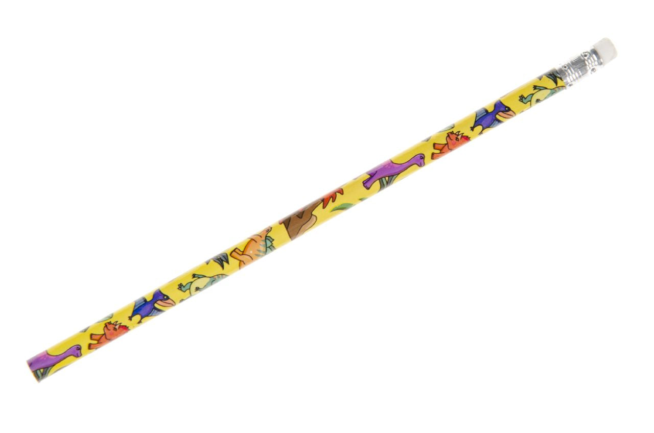 Pack of 12 Dinosaur Design Pencils with Eraser