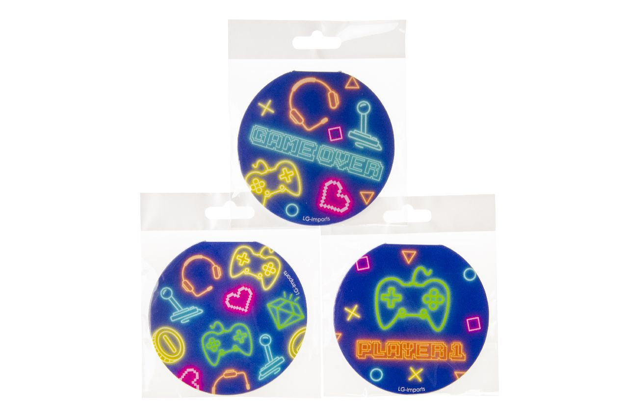 Pack of 12 Round Gamer Design Notebook 8cm