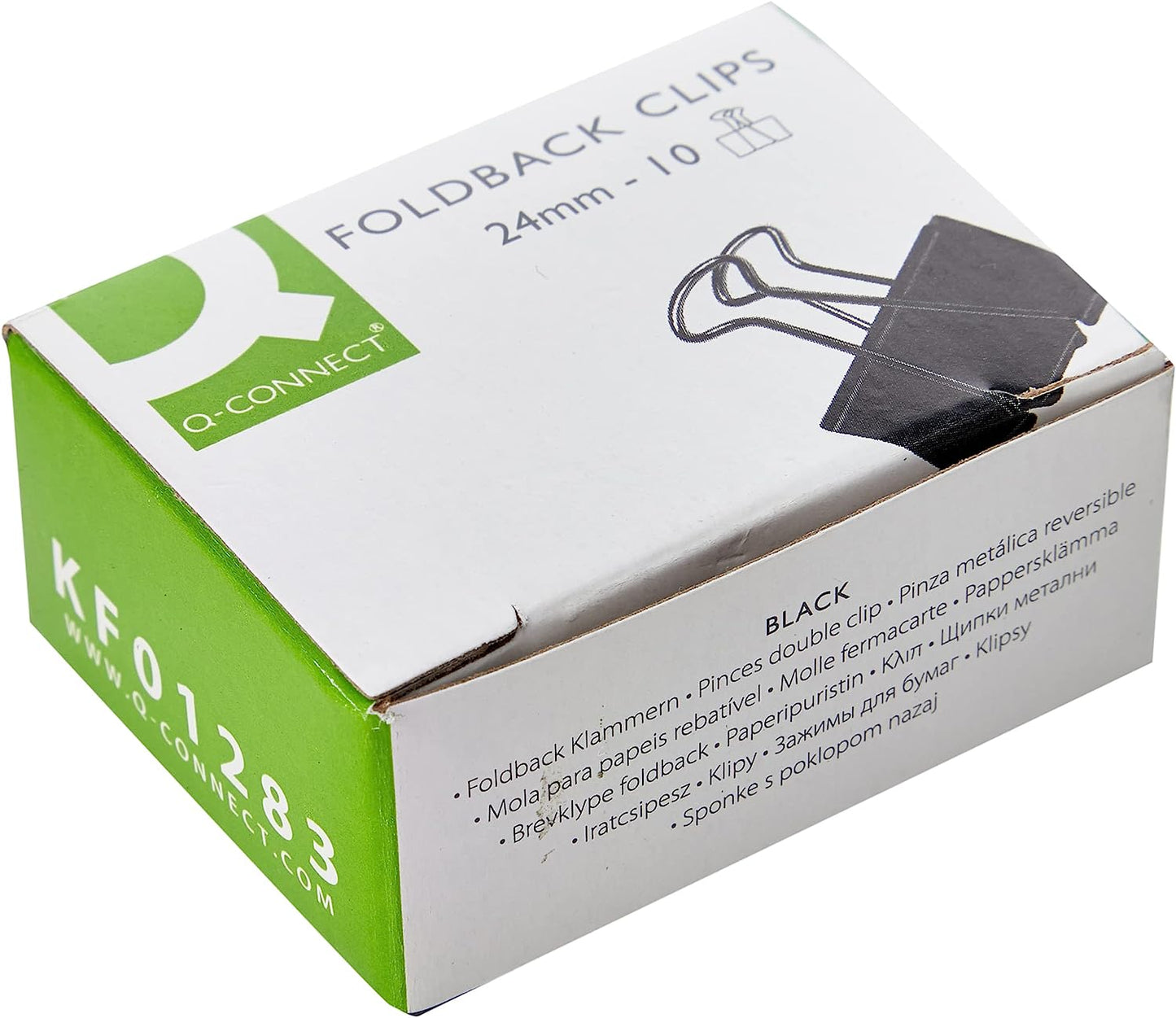 Pack of 10 Black Foldback Clips 24mm