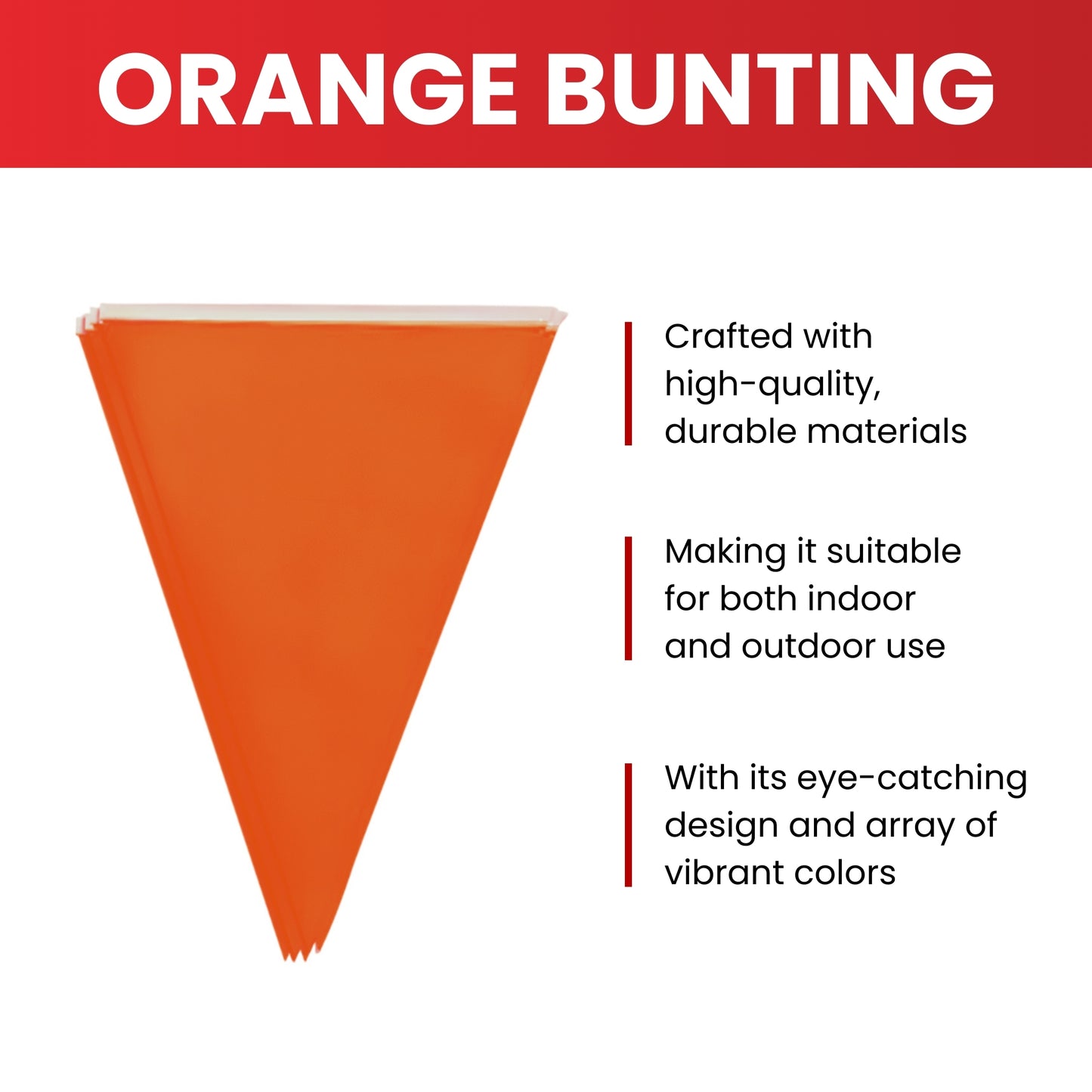 Orange Bunting 10m with 20 Pennants