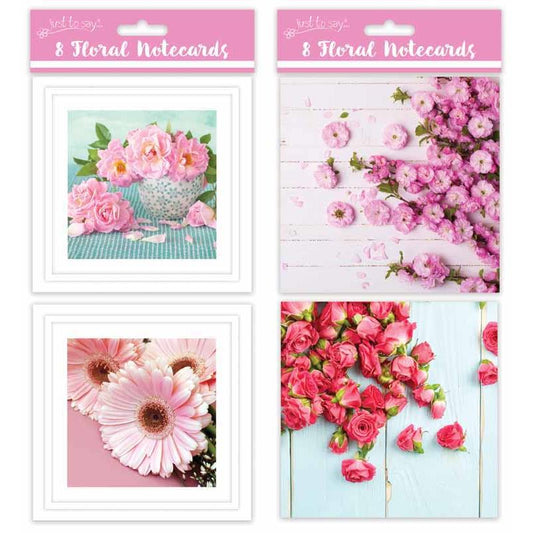 Just To Say Floral Square Note Cards (Box of 8)