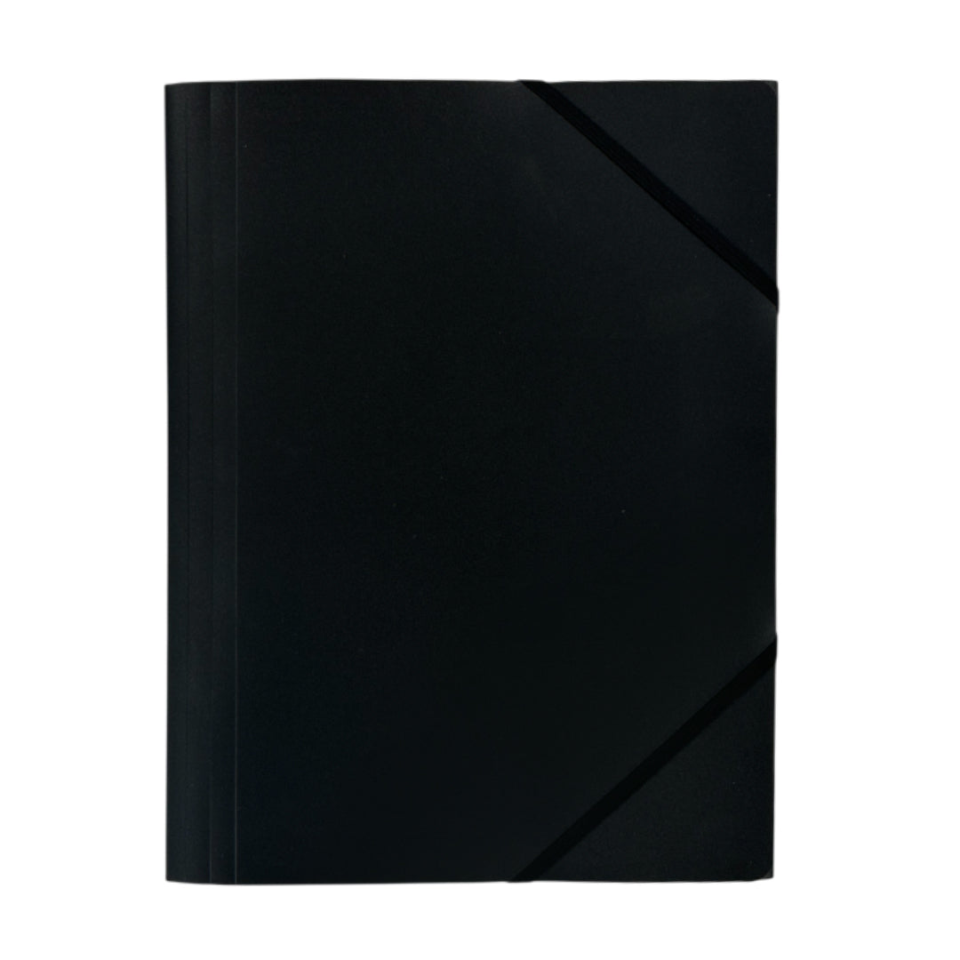 Pack of 120 A4 Clearview Black 3 Flap Folders with Elasticated Closure