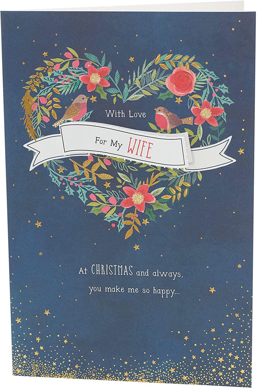 With Love Multi Caption Christmas Card with Stick on Captions 