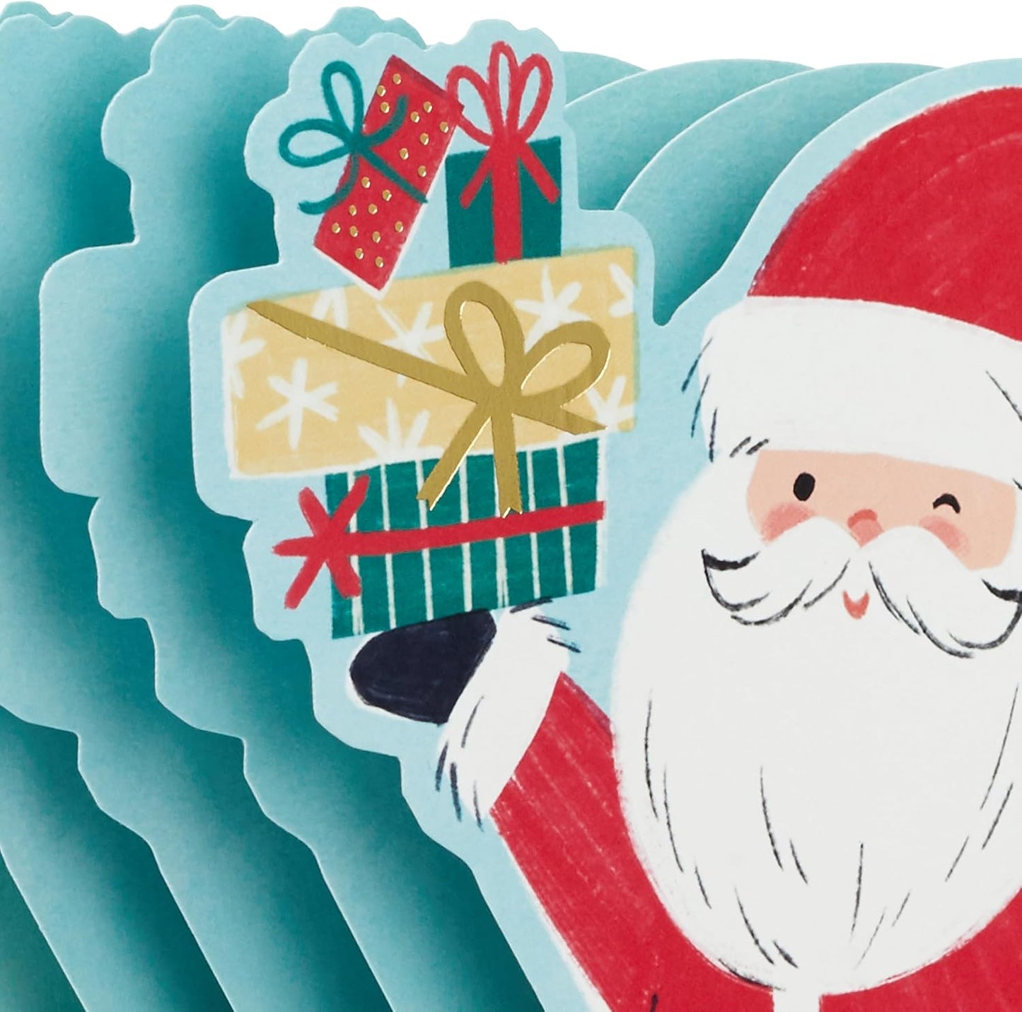 Santa and Presents 3D and Pop Up Christmas Card