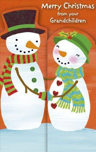 From Your Grandchildren Lovely Snowman Christmas Card 