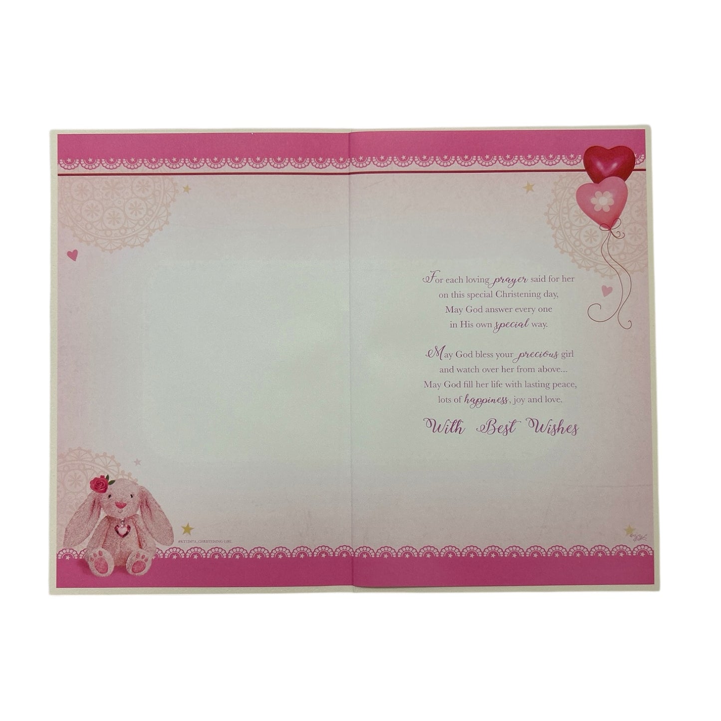 On Your Baby Girl's Christening Day Keepsake Treasures Greeting Card