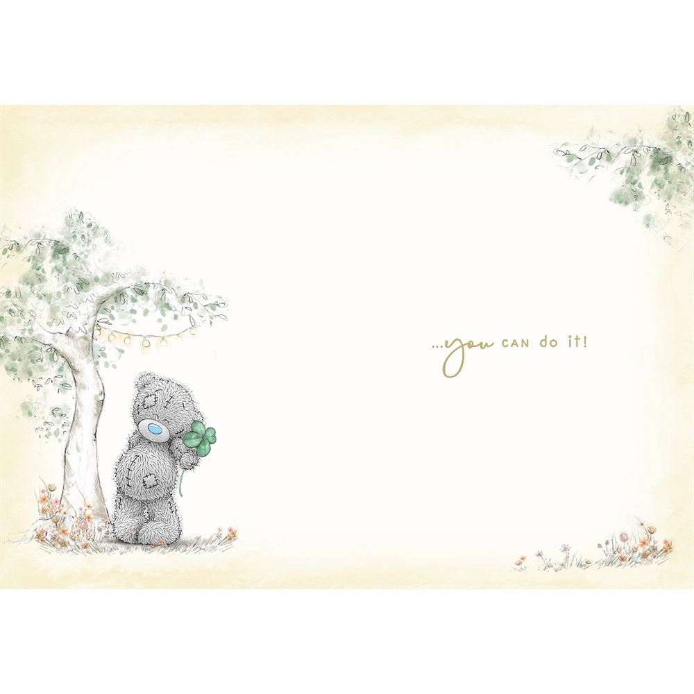 Bear With Clover Under Tree Good Luck Card