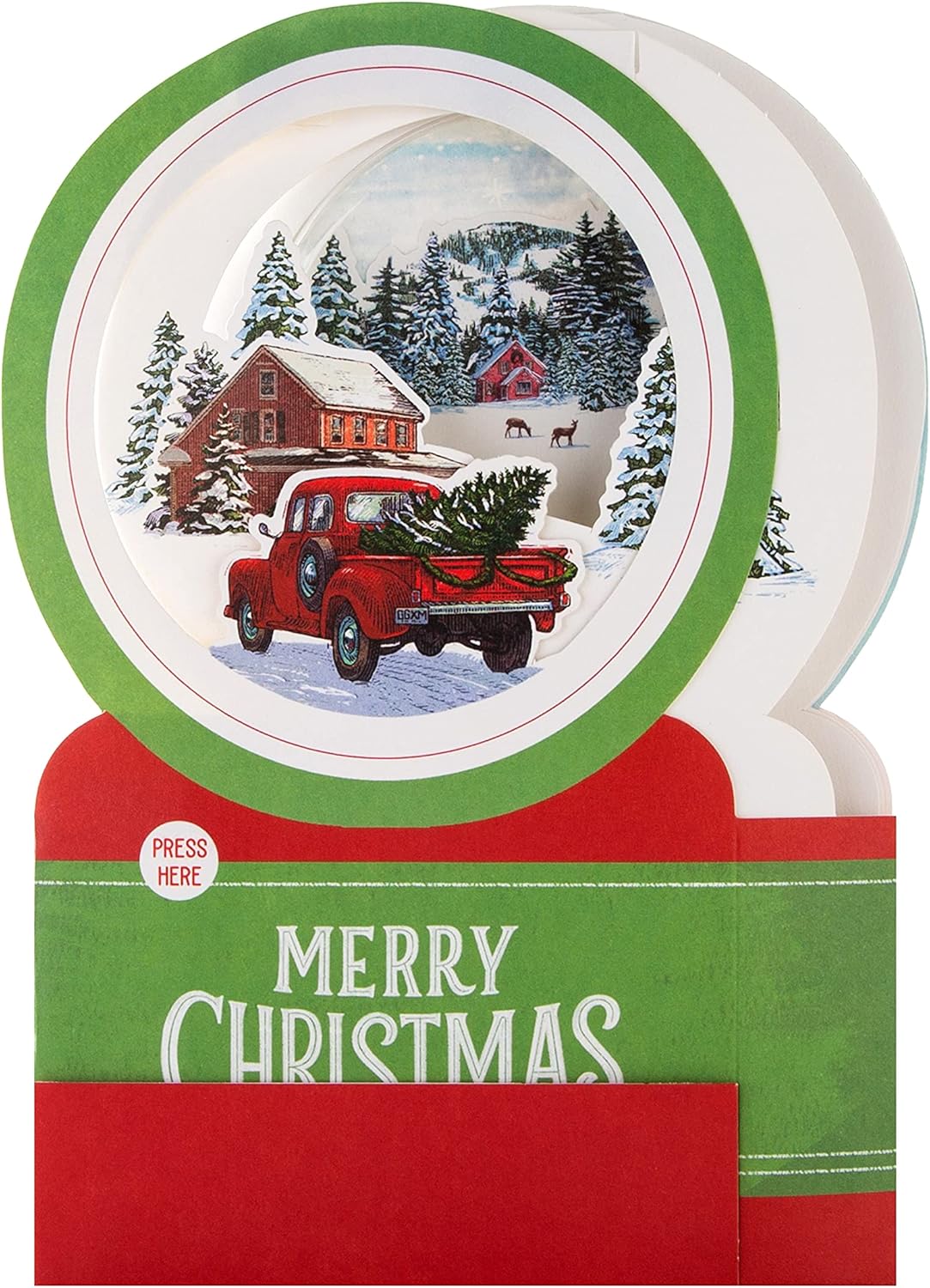 3D Pop-Up Musical Winter Journey Snowglobe Design Christmas Card
