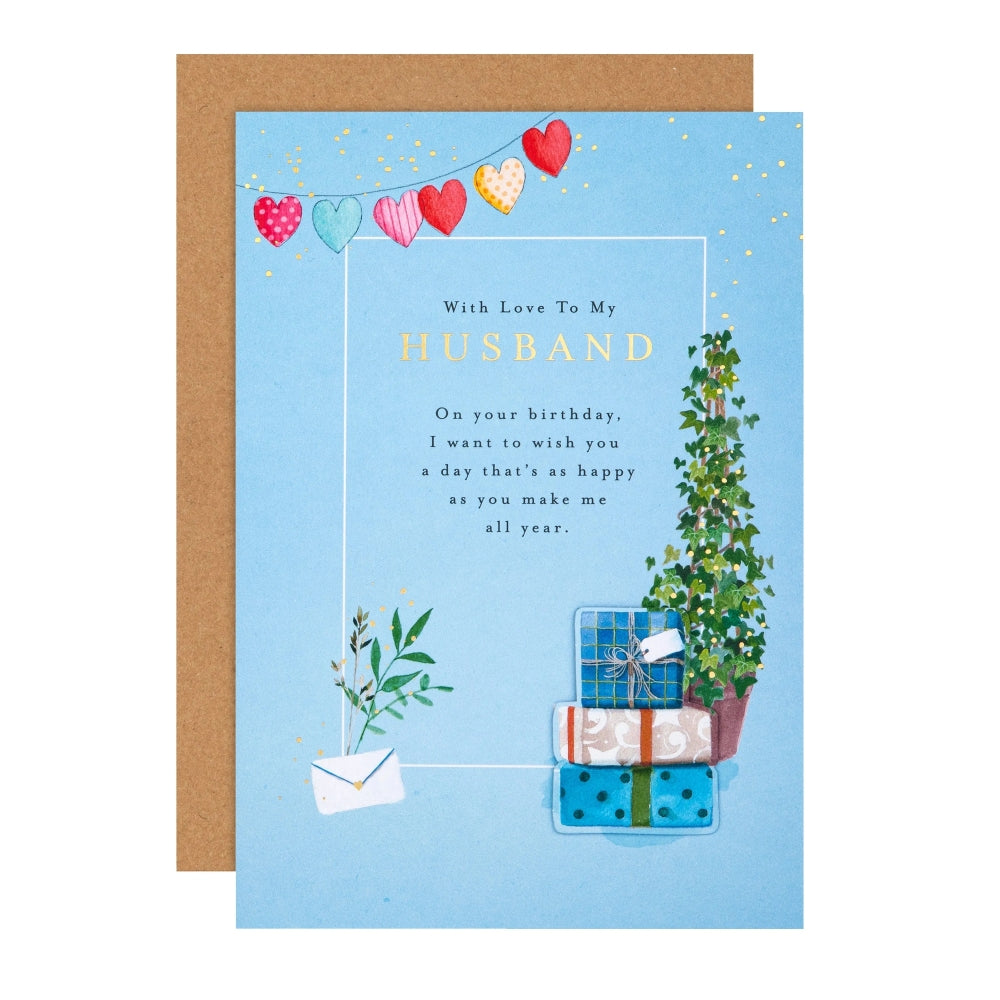 Plants & Gifts Design Husband Birthday Card
