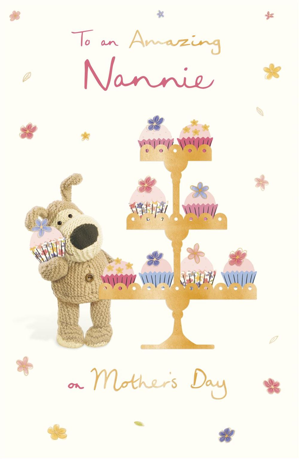 Boofle With Cupcakes Nannie Mother's Day Card