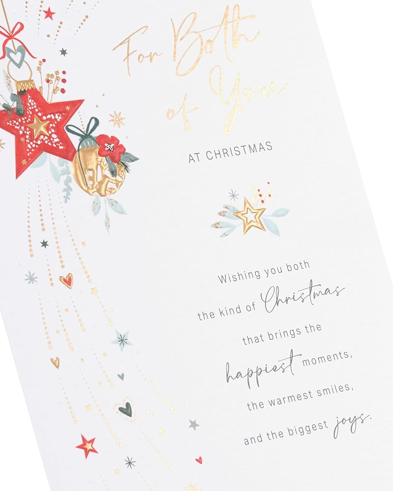 Star and Bauble Duo Both Of You Christmas Card