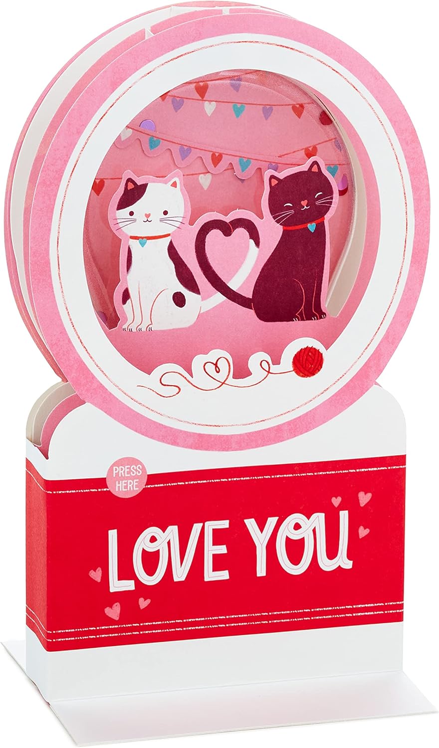 Musical Snow Globe Cats Design Pop Up Valentine's Day Card