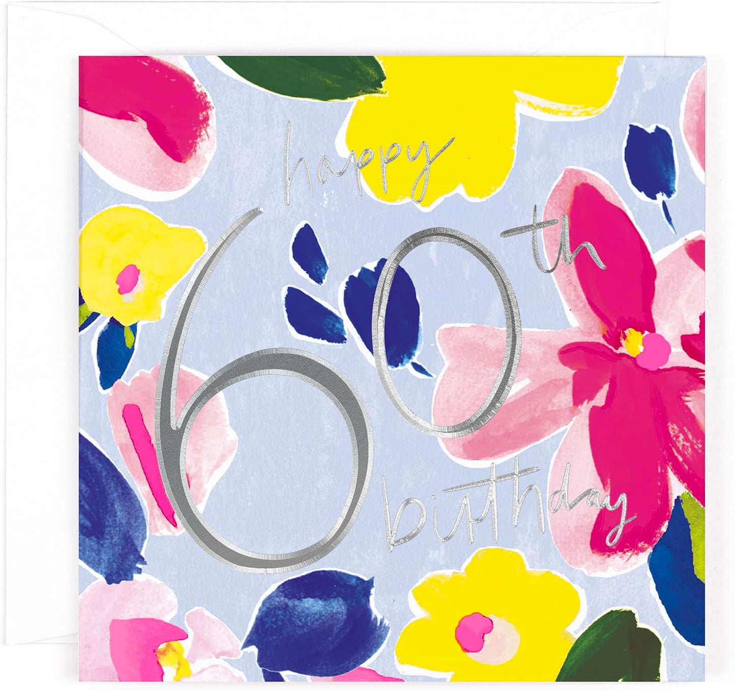 Contemporary Floral Design Luxury 60th Birthday Card