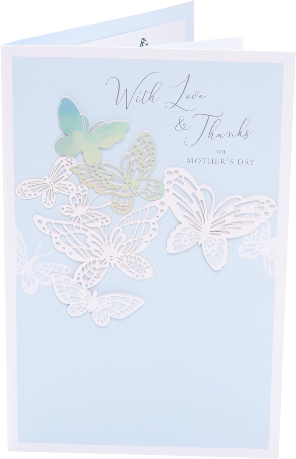Light Blue Cut Out Butterflies Design Mother's Day Card