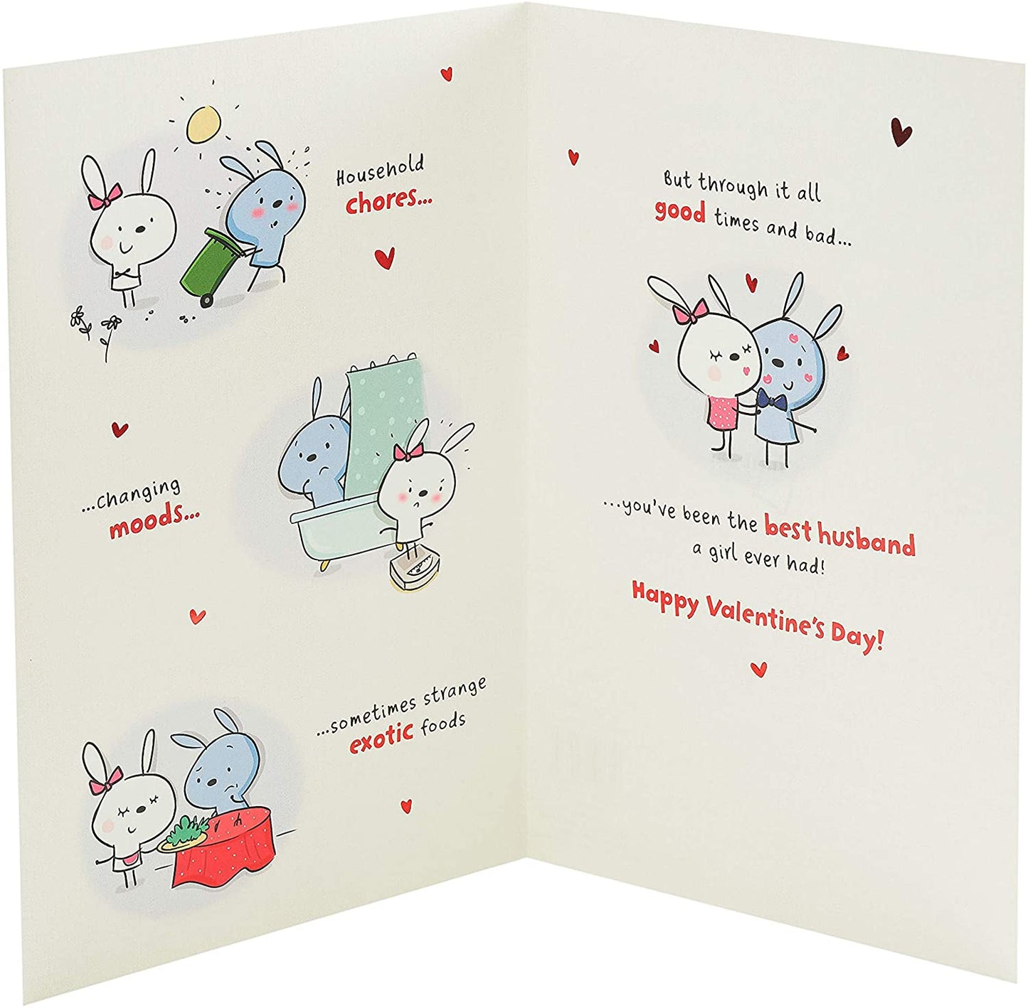 For Husband Bunny With Poem Design Valentine's Day Card