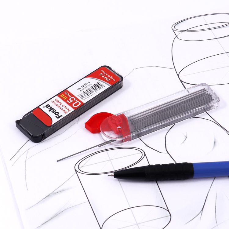 12 Tubes of 0.5mm Mechanical Pencil HB Black Lead Refills