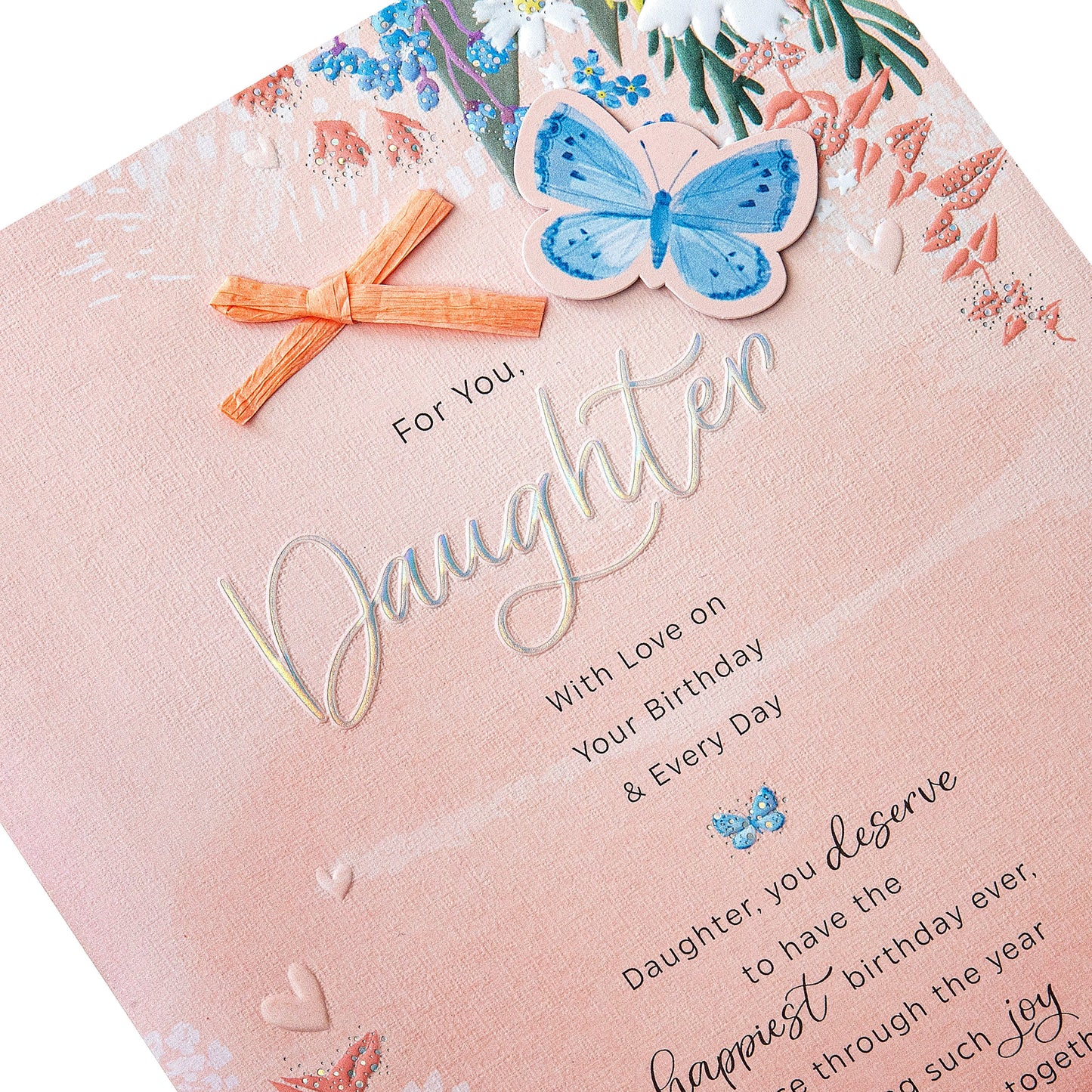 Pink Florals Design & Heartfelt Verse Daughter Birthday Card