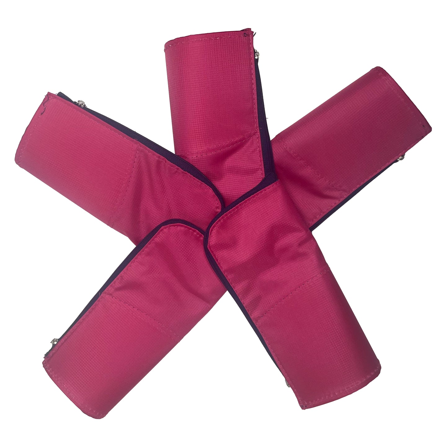 Pack of 10 Pink Standing Zipped Pencil Cases