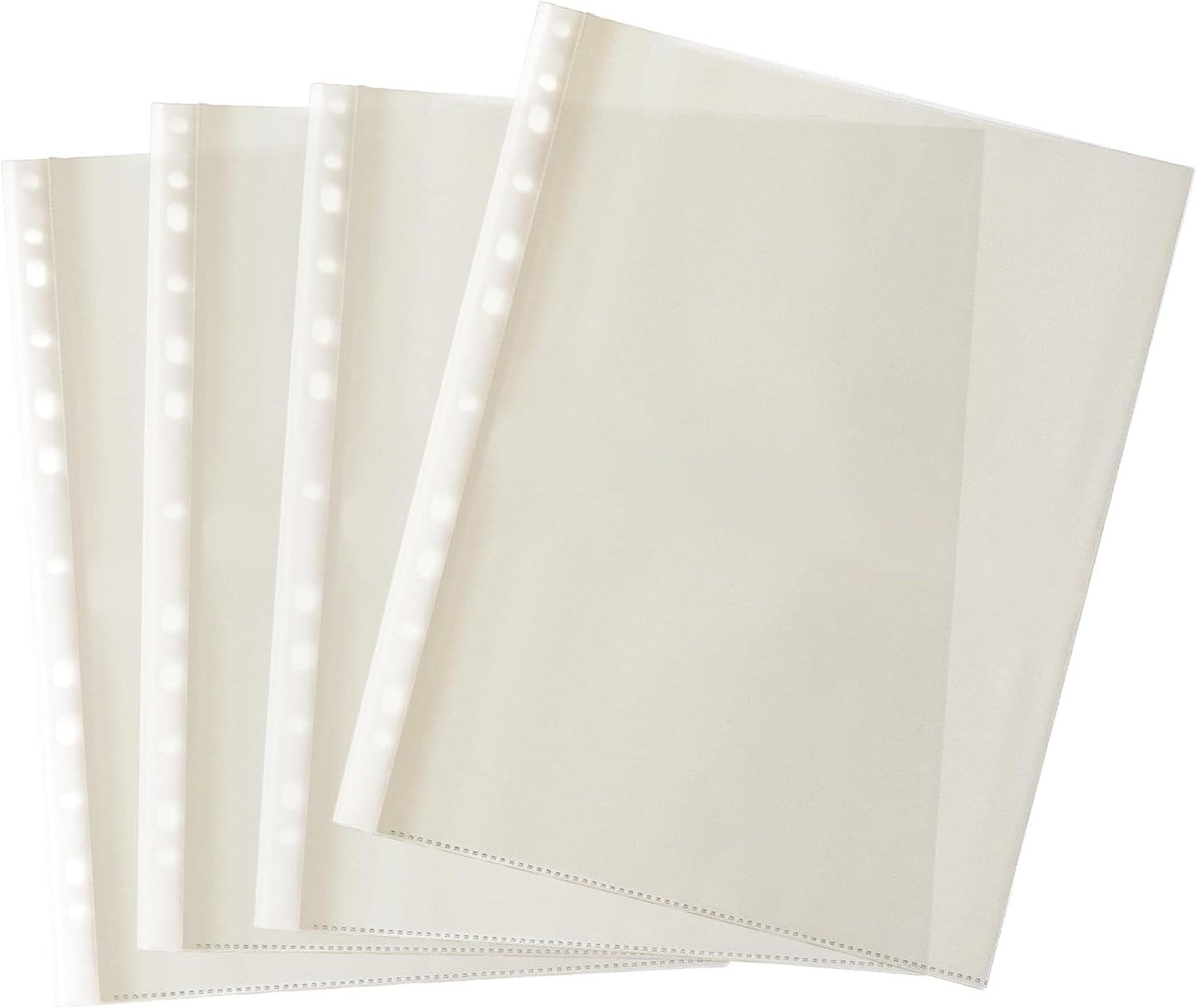 Pack of 250 A4 Glass Clear Punched Pockets by Janrax