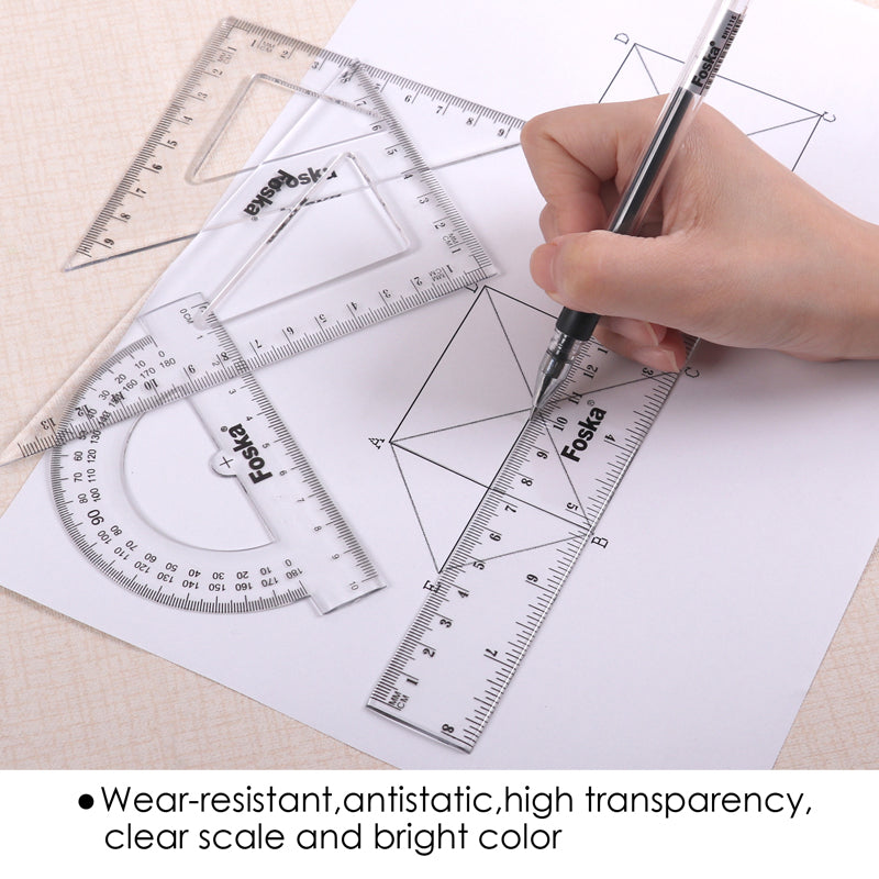 4 Piece Stationery Ruler Combo Set