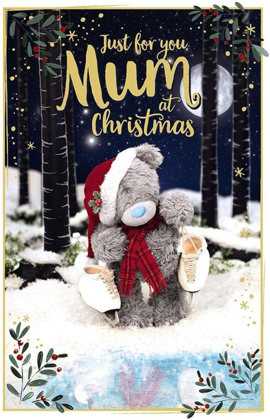 Me To You Bear 3D Holographic Mum Christmas Card