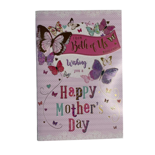 From Both of Us Butterflies Design Open Mother's Day Card