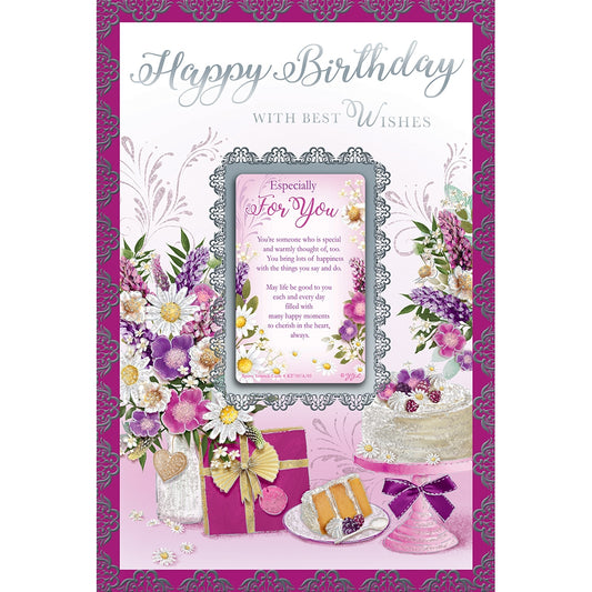 Happy Birthday With Best Wishes Open Keepsake Treasures Greeting Card