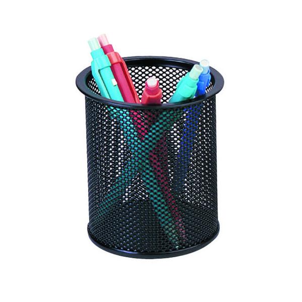 Pack of 2 Q-Connect Mesh Desk Pen Pot Black 9 x 10cm