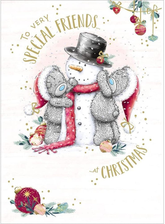 Bears Dressing Snowman Special Friends Christmas Card