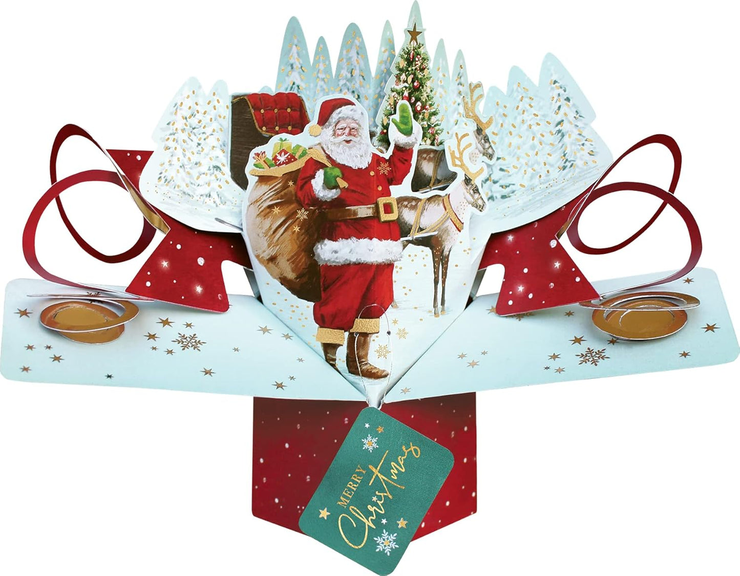Santa and Sleigh 3D Pop Up Christmas Card