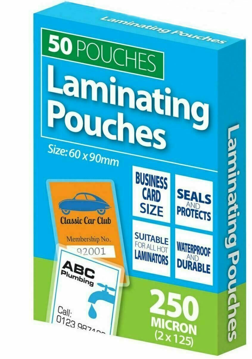 Pack of 50 Laminating Business Card Pouches Shop Inc