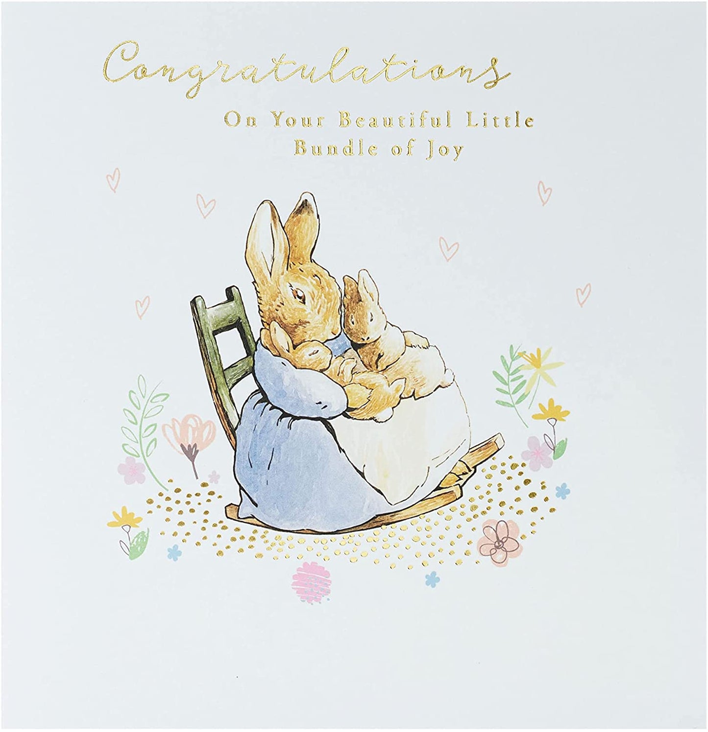 Peter Rabbit New Baby Little Bundle Of Joy Congratulations Card