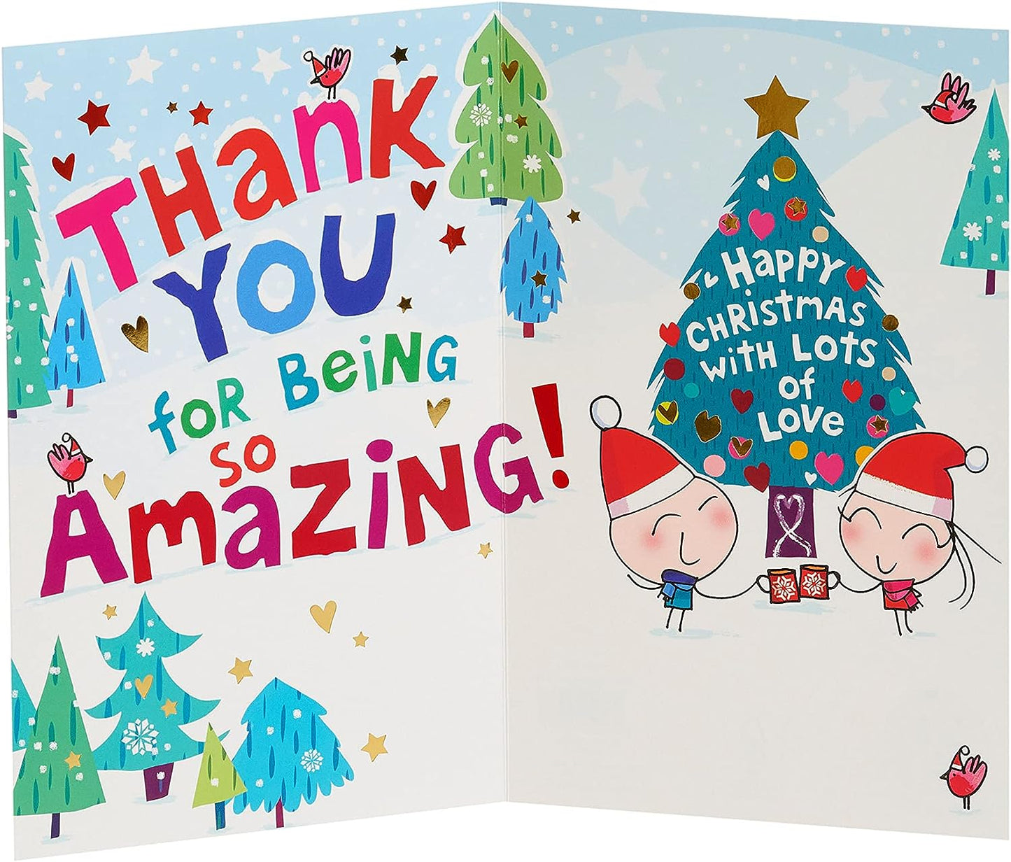 Husband Christmas Card Sweet Cartoon Couple Design