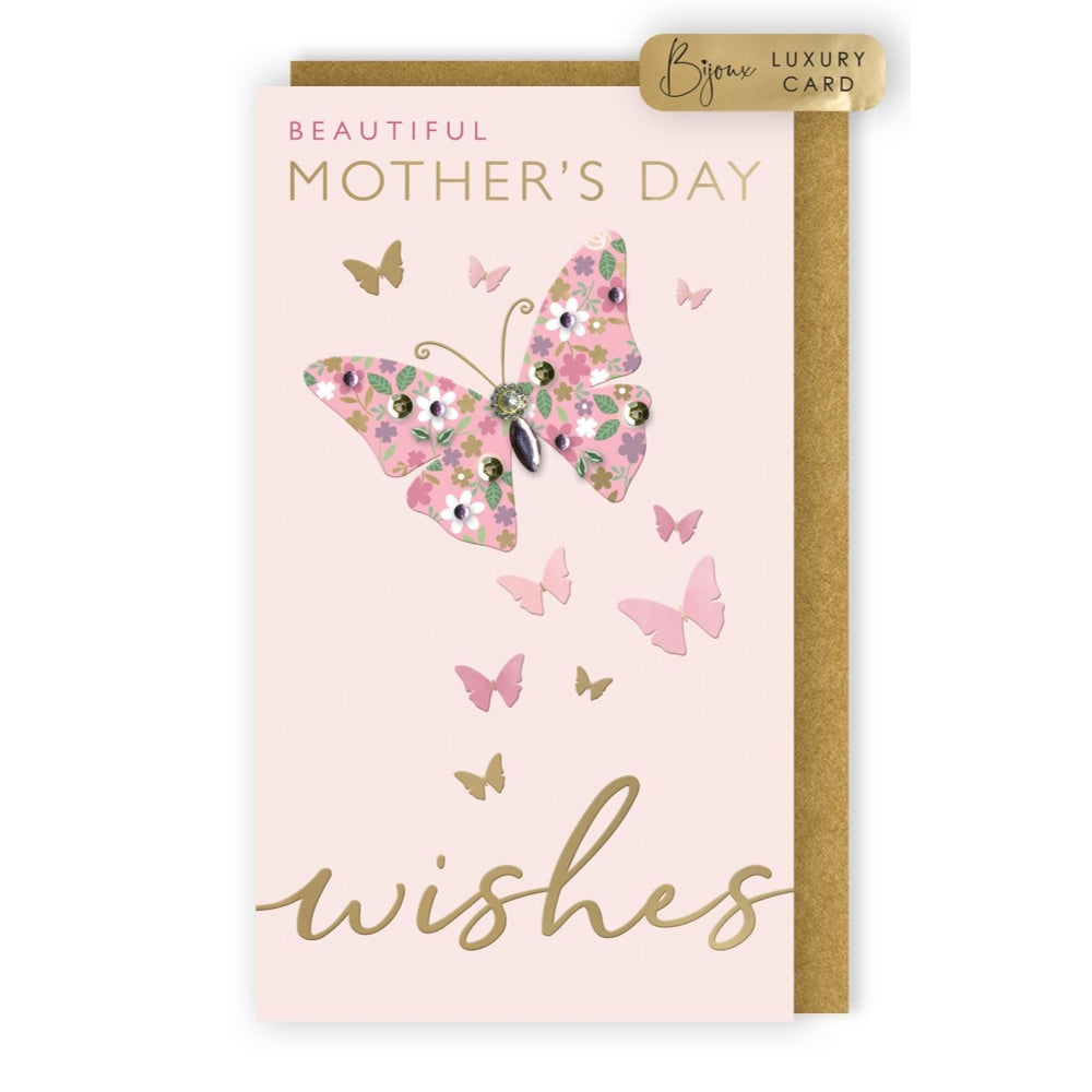 Beautiful Flutter in Luxury! Hand-Finished Mother's Day Card