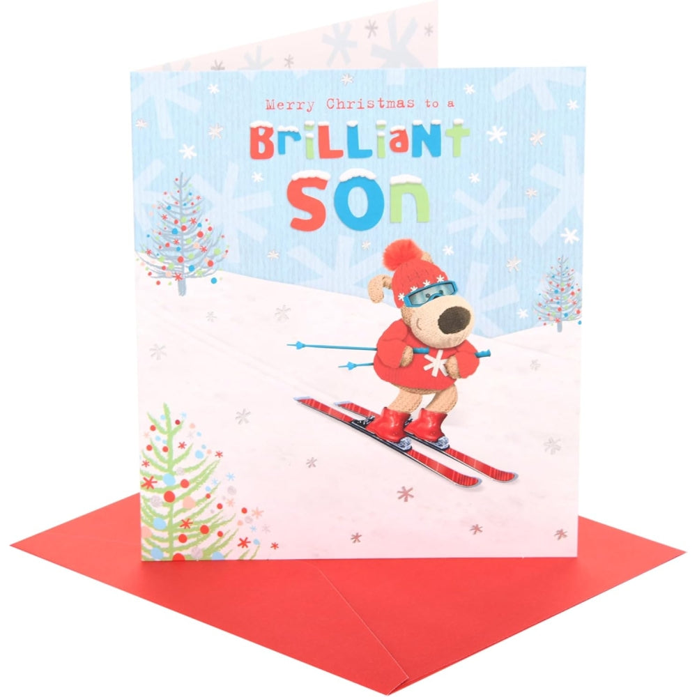 Boofle Skiing Son Christmas Card