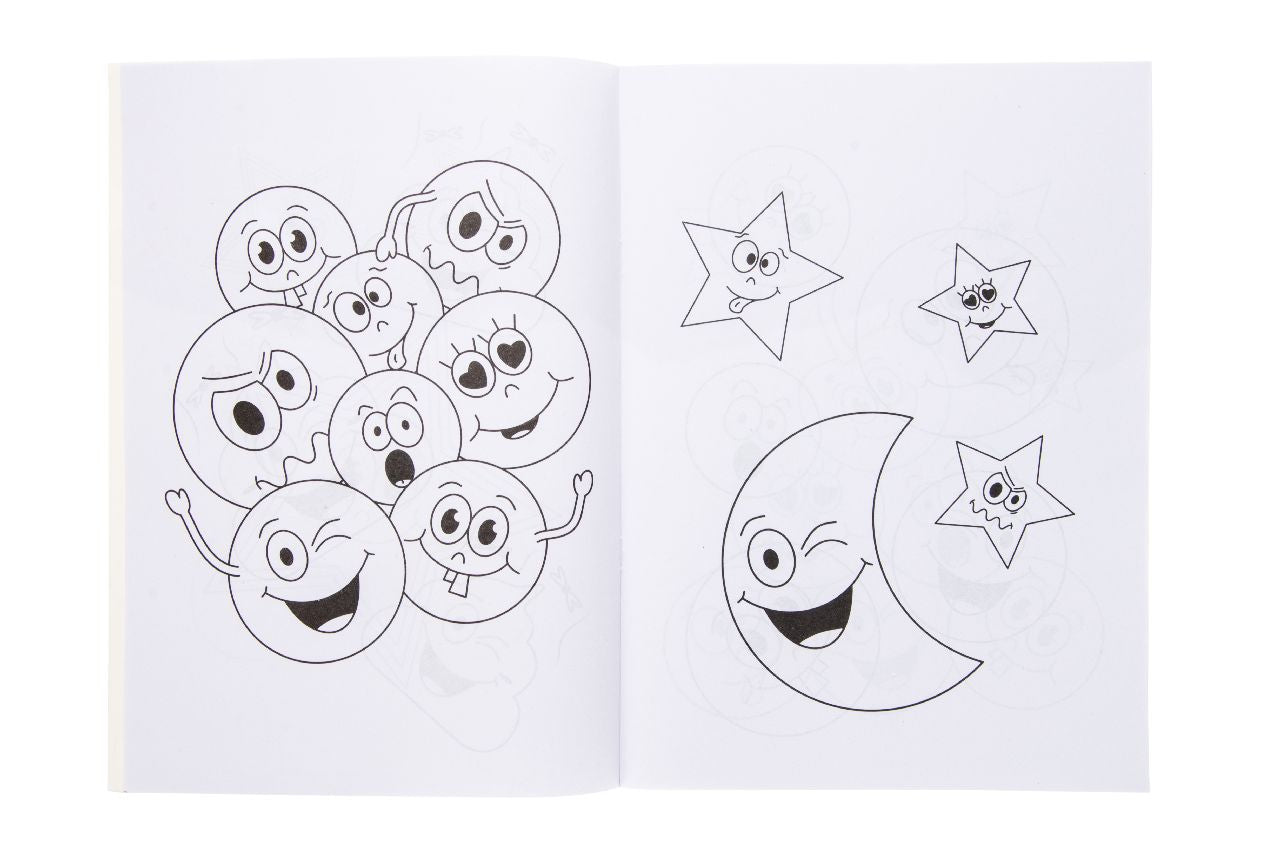A4 Emotion Faces Coloring Book with Stickers