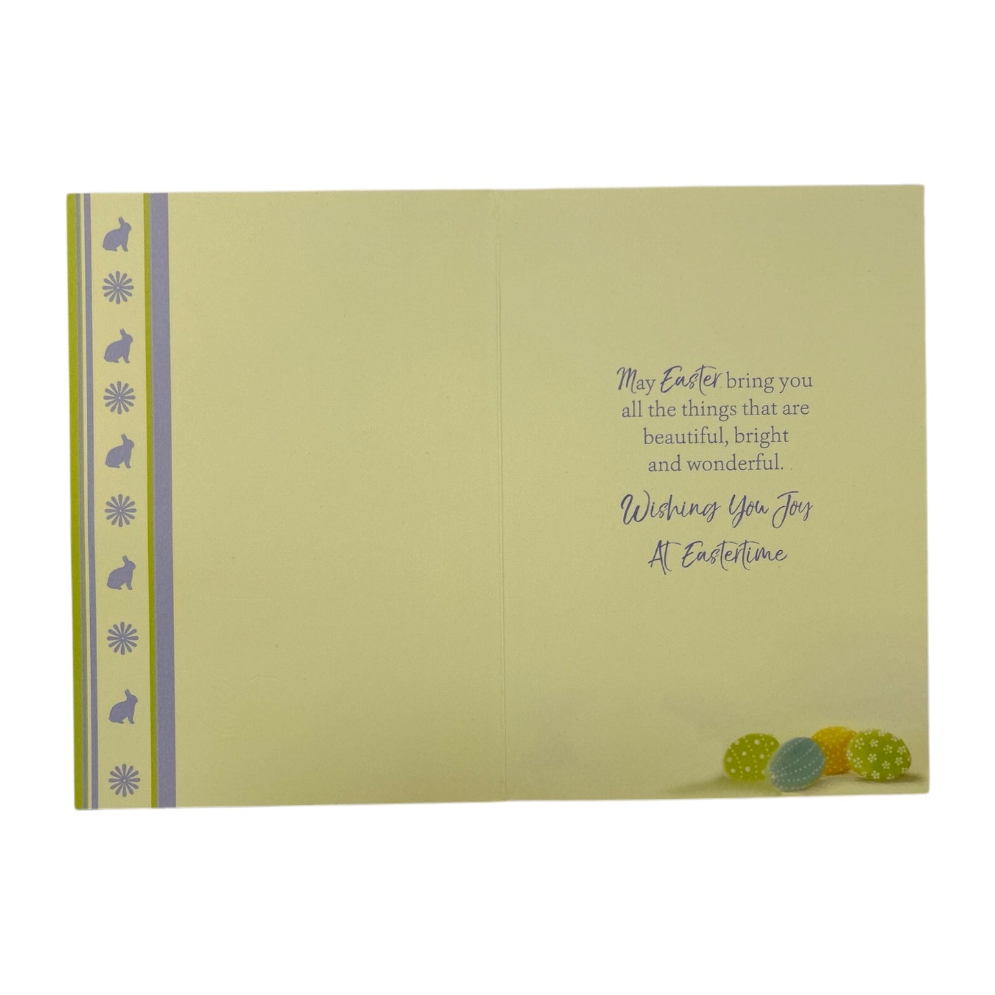 To All Family Flower Pot And Colourful Eggs Design Easter Card