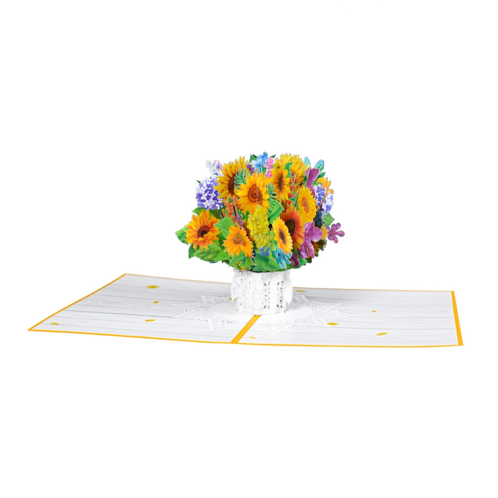 Sunflower Joyful Blossoms Pop-Up Greeting Card - Mother's Day Congratulations Thank You Birthday