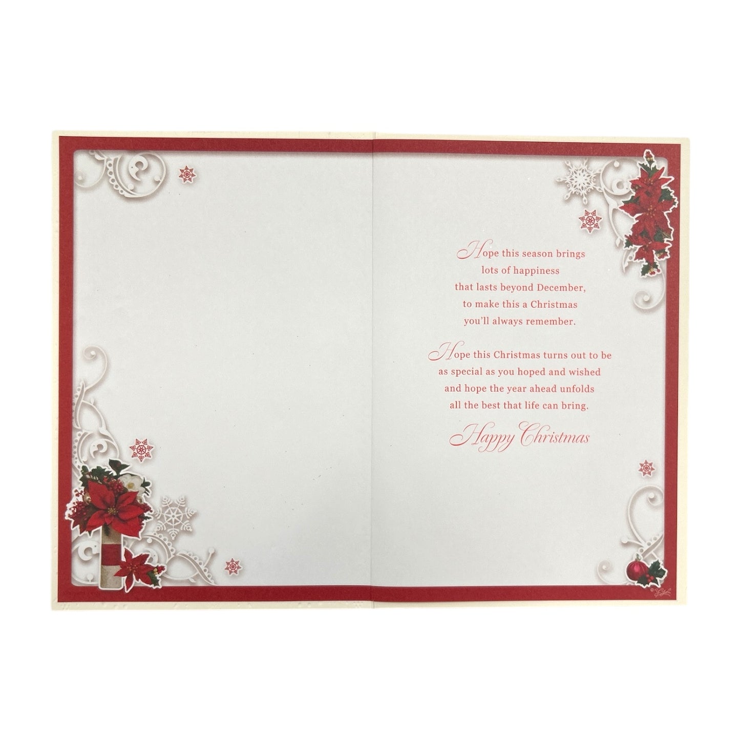 For You Auntie Poinsettias and Gifts Design Christmas Card