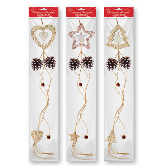 Christmas Pincones Wooden Hanging Decoration