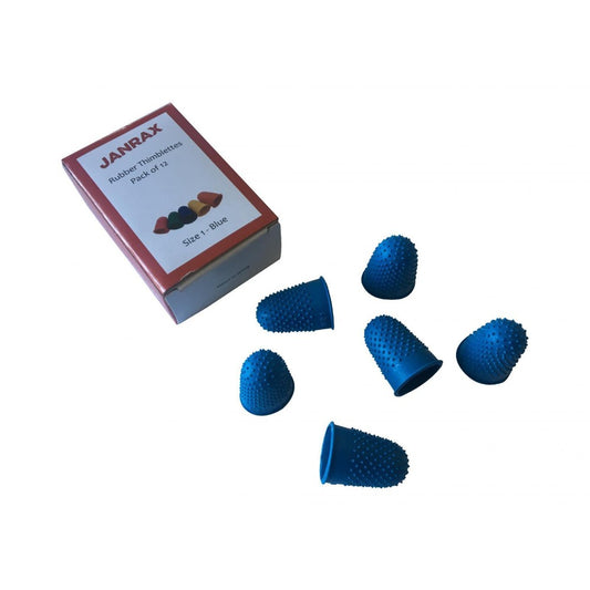 Pack of 12 Blue No.1 Rubber Thimblettes 