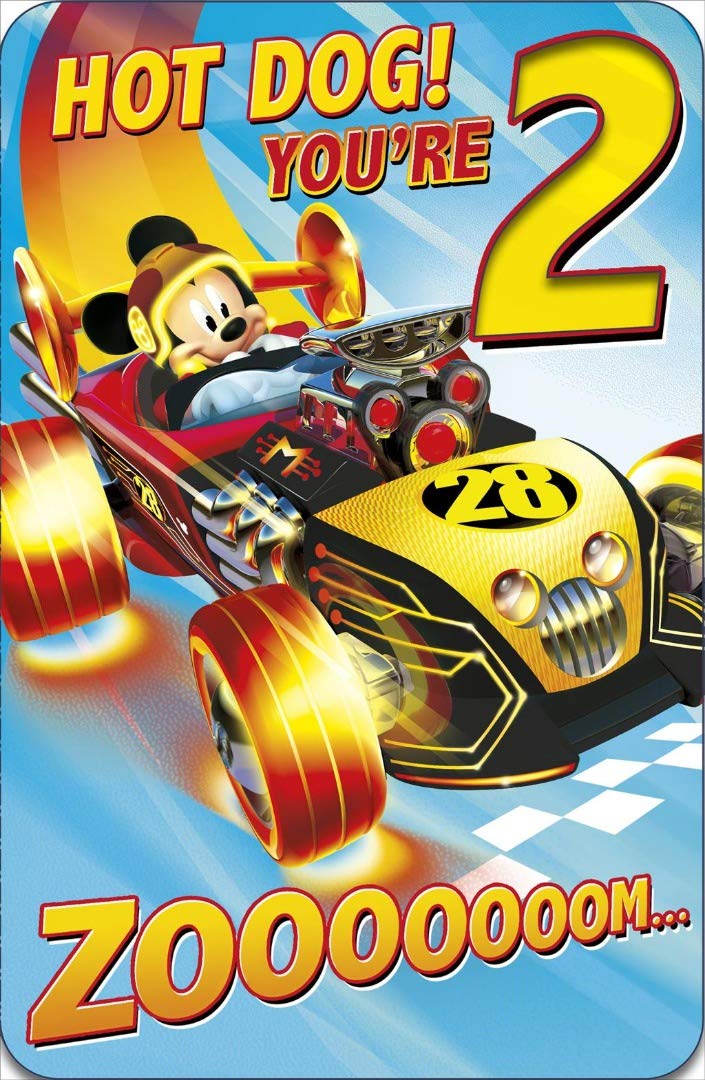 2nd Birthday Card Disney Greeting Card Hot Dog! You're 2 Age 2
